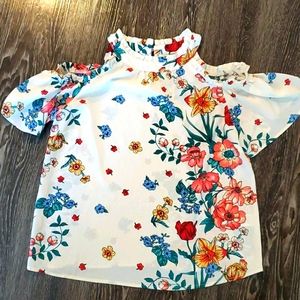 Floral White Blouse